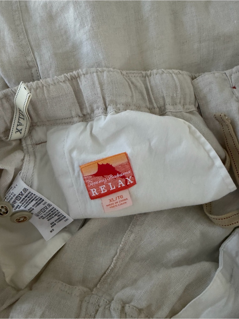 Men's Tommy Bahama Casual Drawstring Linen Pants — Cream - Picture 4 of 6